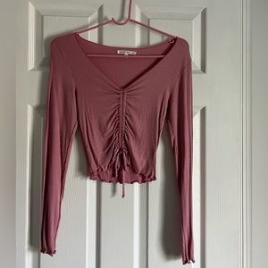 Tight pink scrunch long sleeve
